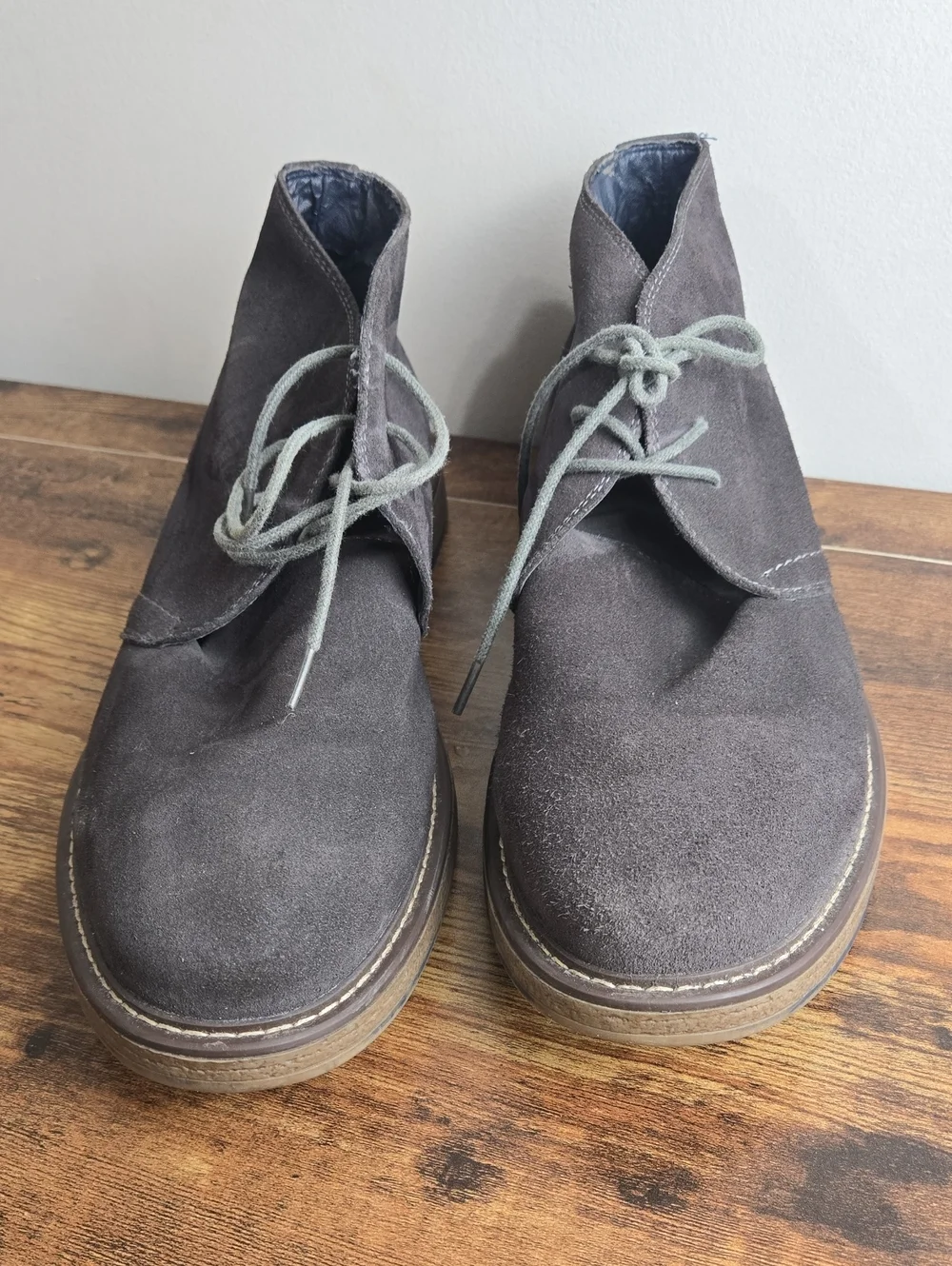 Joseph Abboud Men's Travis Suede Lace-Up Chukka Boots - Dark Gray Sz 13 Preppy